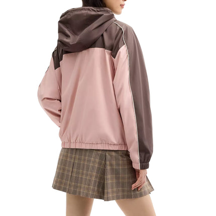 COACH Women's Hooded Windbreaker Chestnut/Soft Pink