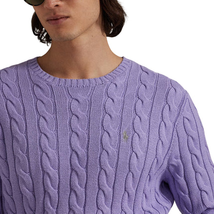 Polo Ralph Lauren Men's Cable-Knit Cotton Sweater Sky Lavender