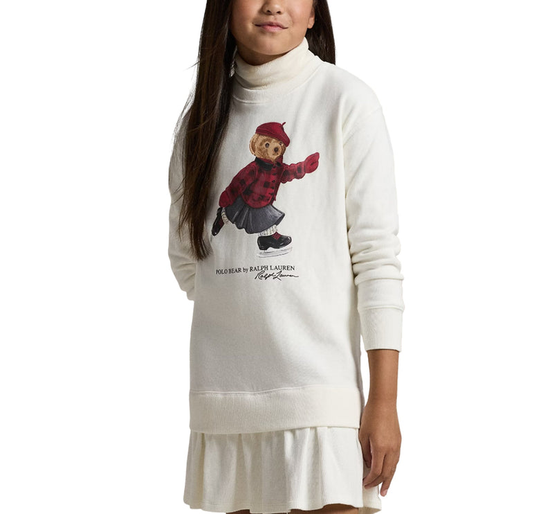 Polo Ralph Lauren Girl's Polo Bear Fleece Dress Trophy Cream