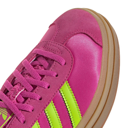 Adidas Women's Gazelle Bold Semi Lucid Fuchsia/Solar Slime/Gold Metallic JI2705