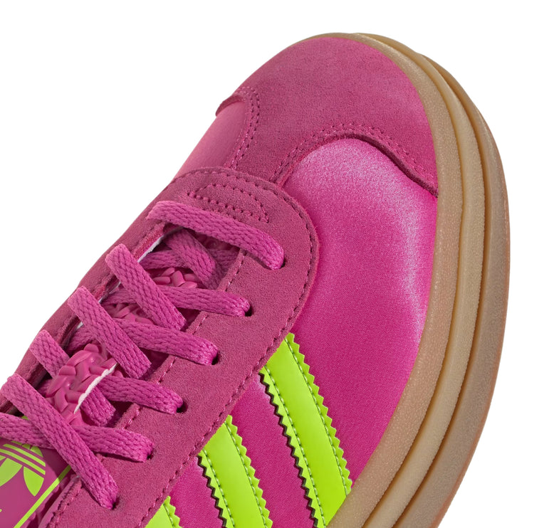 Adidas Women's Gazelle Bold Semi Lucid Fuchsia/Solar Slime/Gold Metallic JI2705