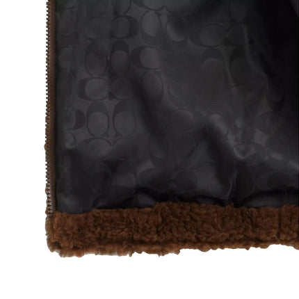 COACH Women's Faux Fur Bomber Brown