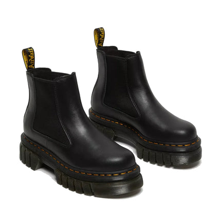 Dr. Martens Unisex Audrick Nappa Leather Platform Chelsea Boots Black