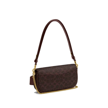 Coach Women's Brook Flap Chain Bag In Signature Canvas Brass/Maple
