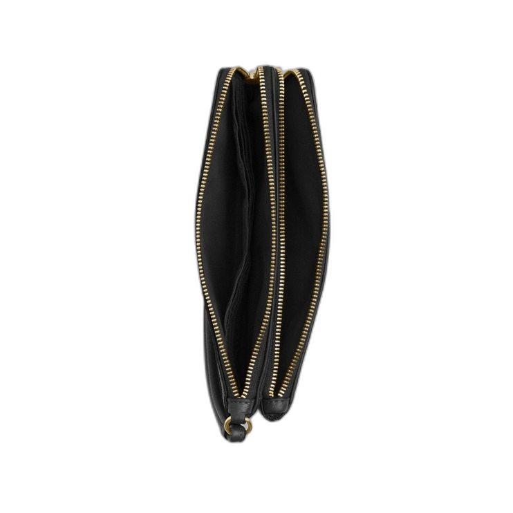 Coach Women's Double Zip Wallet In Signature Canvas Gold/Walnut/Black