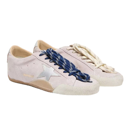Golden Goose Women's True Star in Pastel Pink Suede with Silver Star
