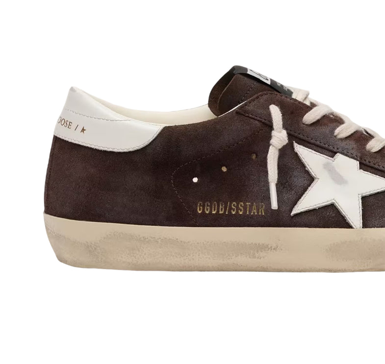 Golden Goose Women's Super-Star Star in Brown Suede with White Star
