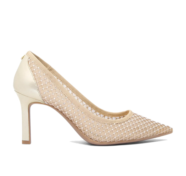 Michael Kors Women's Willa Embellished Mesh Pump Pale Gold
