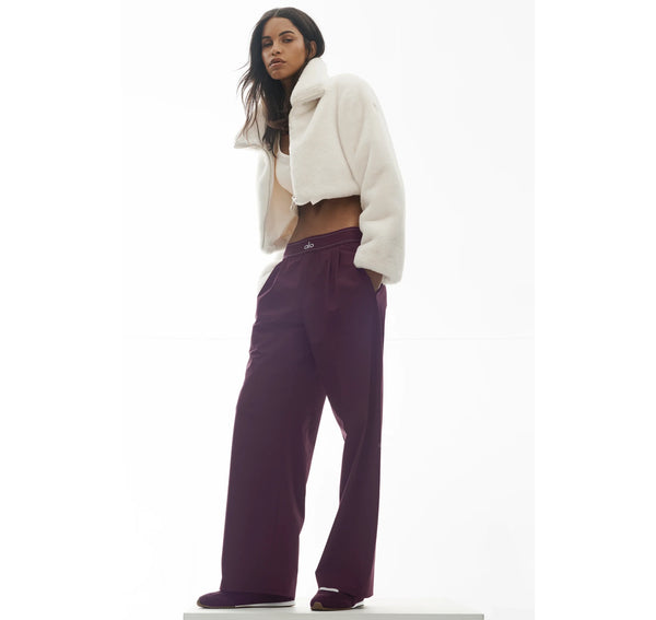 alo Women's Suit Up Trouser (Long) Rich Bordeaux
