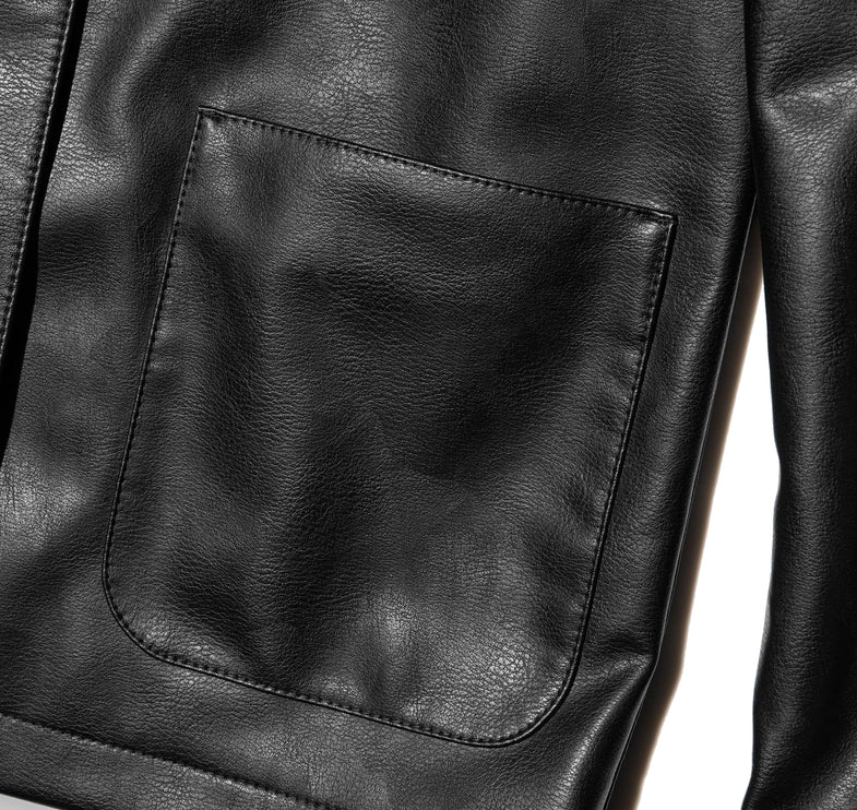 Uniqlo Unisex Coated Relaxed Shirt Jacket 39 Dark Brown