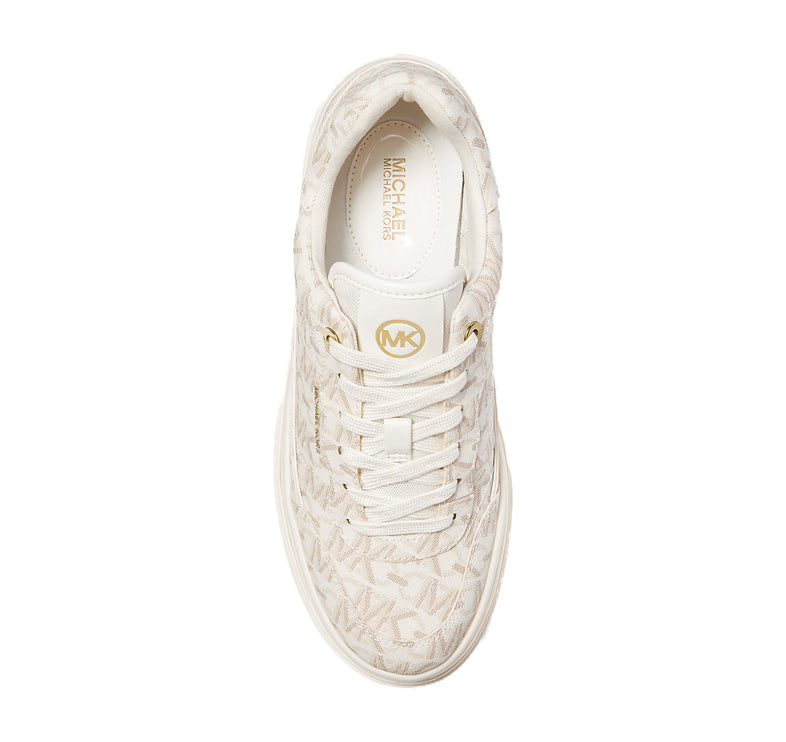 Michael Kors Women's Hayes Empire Signature Logo Platform Sneaker Vanilla