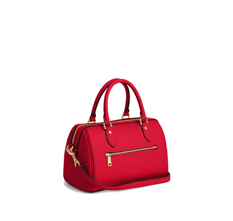 Coach Women's Rowan Satchel Bag Gold/Bold Red