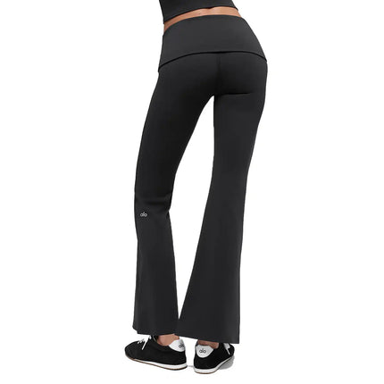 alo Women's ALO Softsculpt 7/8 Foldover Flare Legging Black