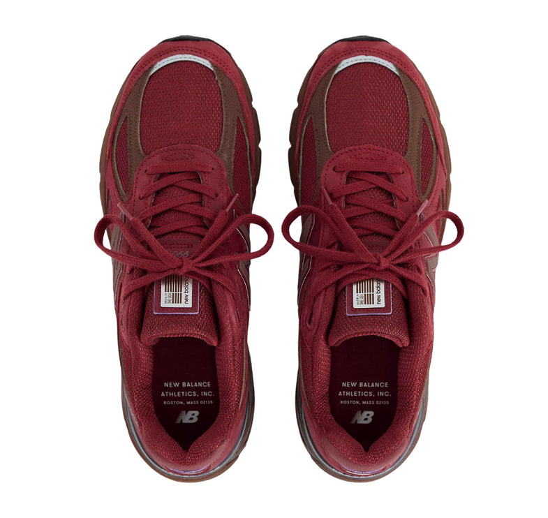 New Balance Made in USA 990v4 Monarch Burgundy with Pumpernickel and Black U990BR4