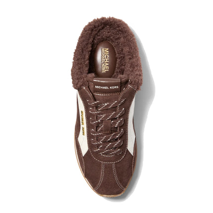 Michael Kors Women's Avi Faux Shearling Trim Slip-On Sneaker Nutmeg