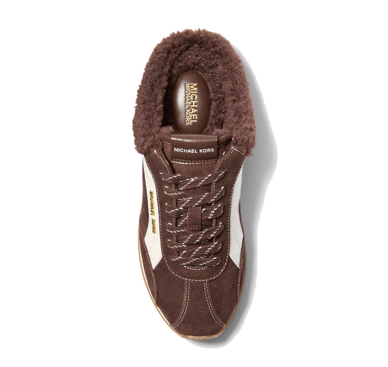 Michael Kors Women's Avi Faux Shearling Trim Slip-On Sneaker Nutmeg