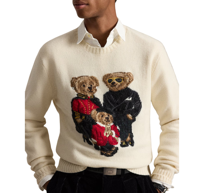 Polo Ralph Lauren Men's Polo Bears Sweater Authentic Cream