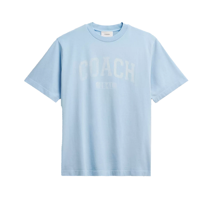 Coach Men's Sun Fade Easy T-Shirt In Organic Cotton Cerulean Light Blue