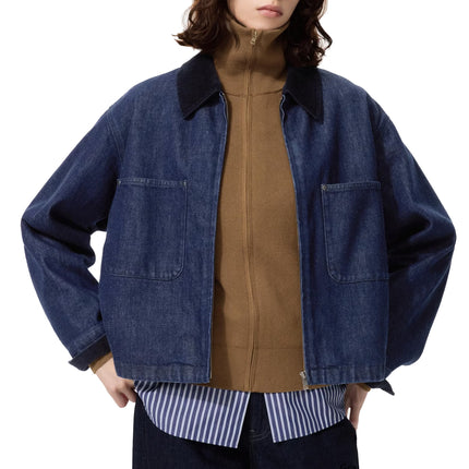 Uniqlo Unisex Zip Up Short Jacket | Denim 69 Navy