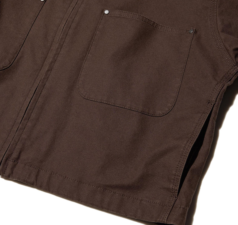 Uniqlo Unisex Zip Up Short Jacket 38 Dark Brown