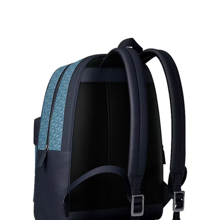 Michael Kors Unisex Pacey Embellished Striped Signature Logo Backpack Denim