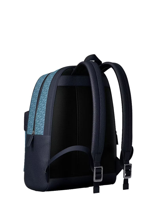 Michael Kors Unisex Pacey Embellished Striped Signature Logo Backpack Denim