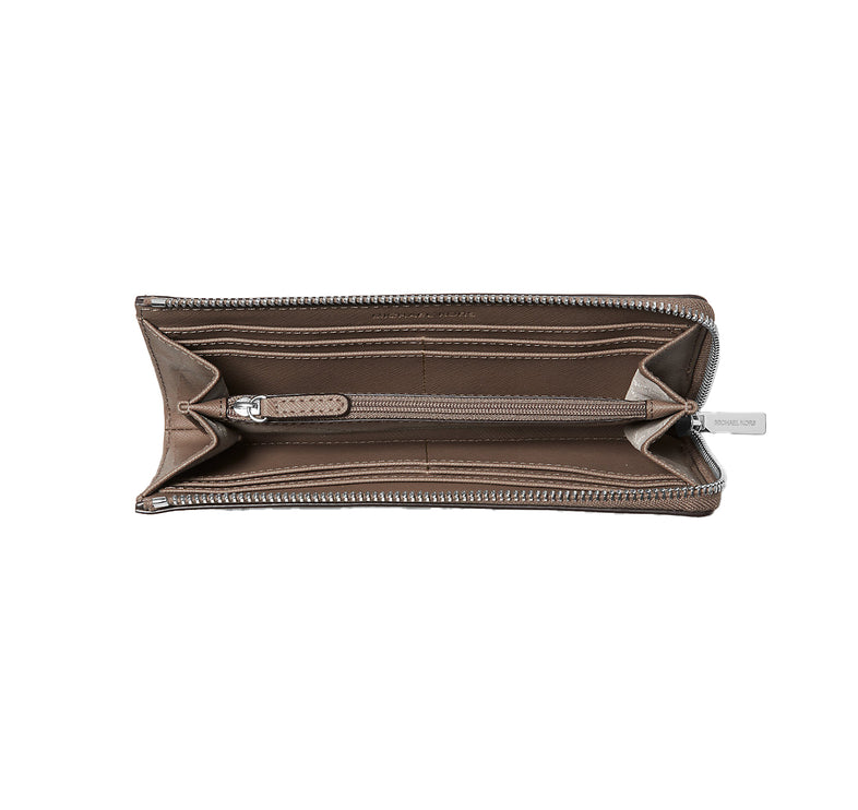 Michael Kors Women's Jet Set Travel Large Saffiano Leather Quarter Zip Wallet Dusk