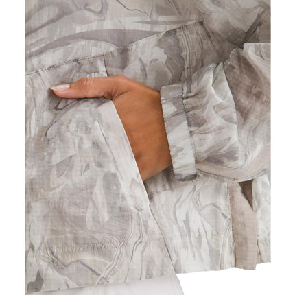 lululemon Women's Lightweight Woven Side Snap Anorak Marble Meld Light Multi/Dove Grey