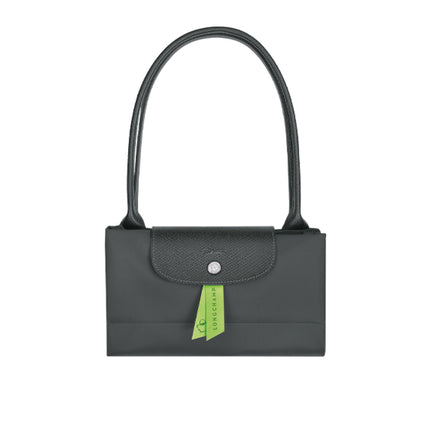Longchamp Women's Le Pliage Green L Tote Bag Graphite Recycled Canvas