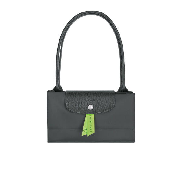 Longchamp Women's Le Pliage Green L Tote Bag Graphite Recycled Canvas