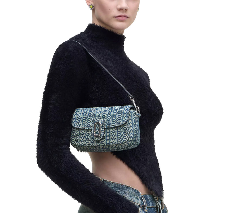 Marc Jacobs Women's The Monogram Sun Faded Denim Clover Shoulder Bag