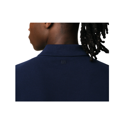 AMI Alexandre Mattiussi Unisex Cotton Ami de Coeur Polo Shirt Night Blue