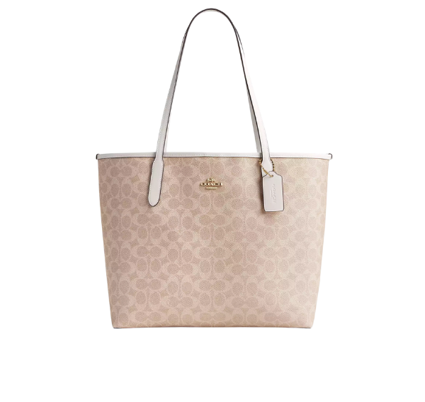 Coach Women's City Tote Bag In Signature Canvas Gold/Sand/Chalk