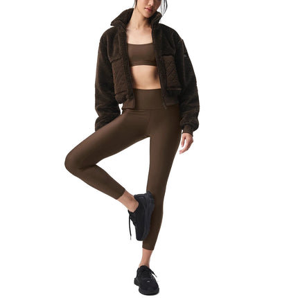 alo Women's Sherpa Edge Bomber Espresso