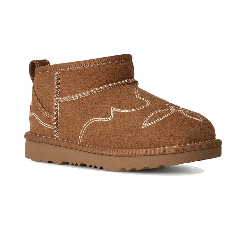 UGG Big Kids' Classic Ultra Mini Western Chestnut