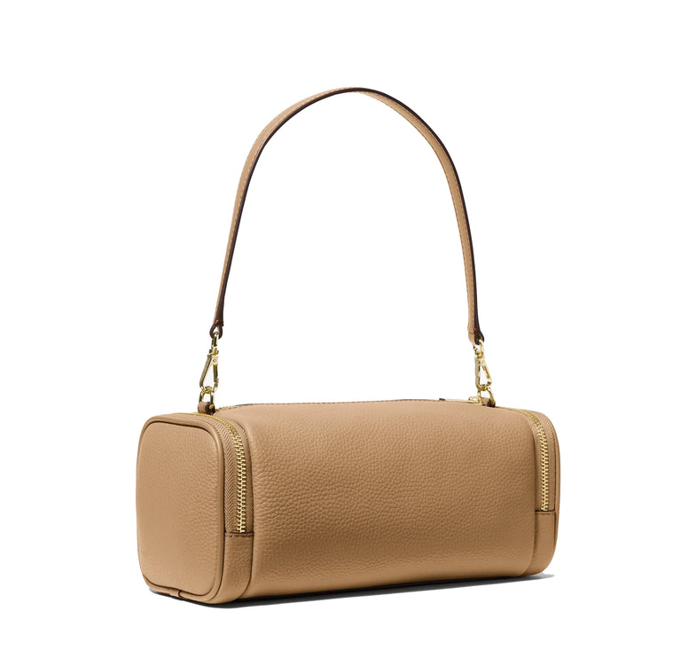 Michael Kors Women's Jet Set Travel Small Pebbled Leather Convertible Crossbody Bag Camel