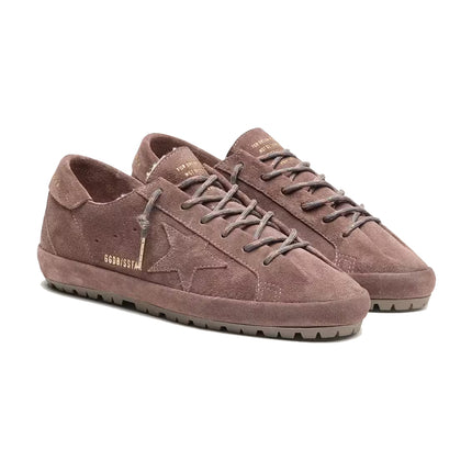 Golden Goose Women's Super-Star in Purple Suede with Purple Star and Shearling