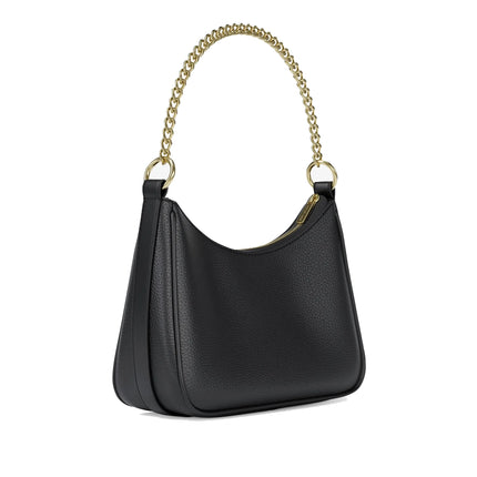 Michael Kors Women's Jet Set Large Pebbled Leather Convertible Crossbody Bag Black/Gold