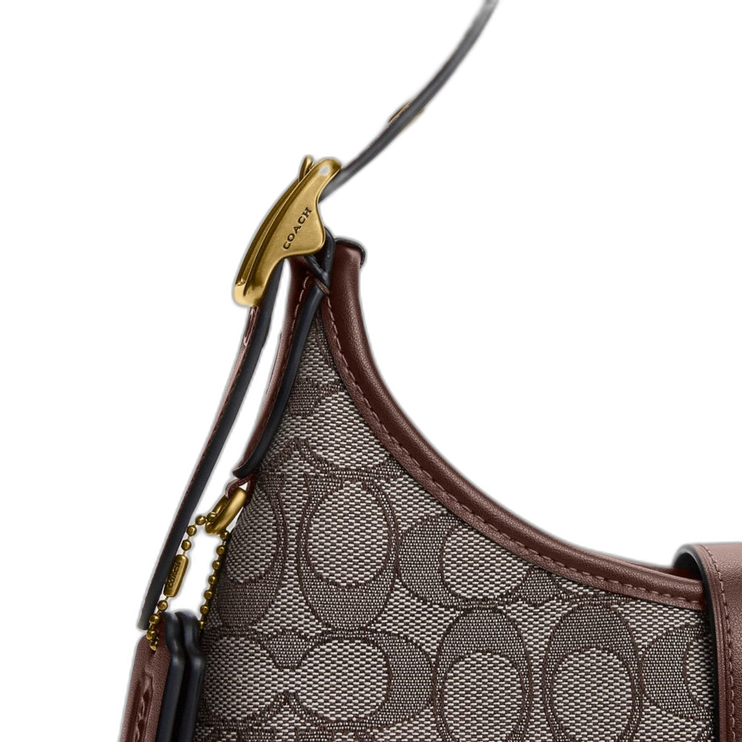 Coach Women's Hamptons Hobo Bag In Signature Jacquard Brass/Oak Maple