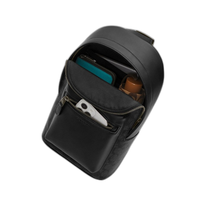 Coach Women's West Pack In Signature Canvas Gunmetal/Charcoal/Black