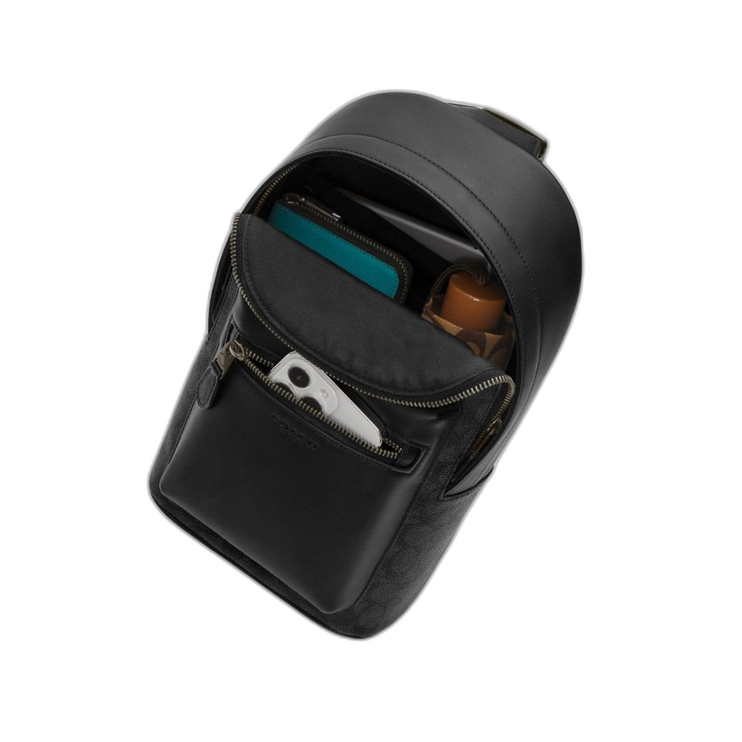 Coach Women's West Pack In Signature Canvas Gunmetal/Charcoal/Black