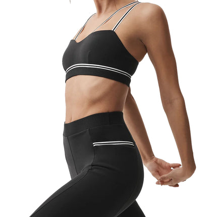 alo Women's Airbrush Fast Track Bra Black/White