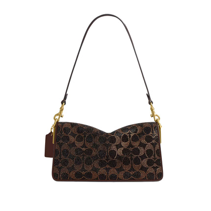 Coach Women's Tabby Shoulder Bag 26 With Crystal Signature Brass/Dark Chocolate