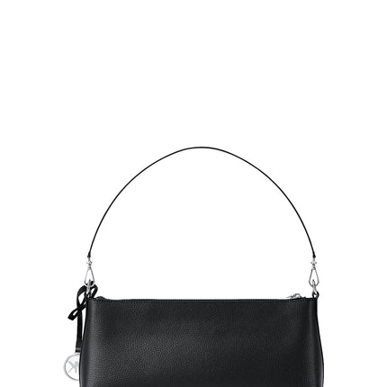 Michael Kors Women's Carson Small Pebbled Leather Convertible Crossbody Bag Black/Silver