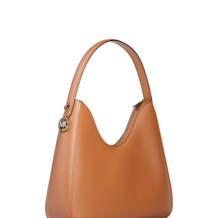 Michael Kors Women's Nayla Medium Pebbled Leather Shoulder Bag Luggage