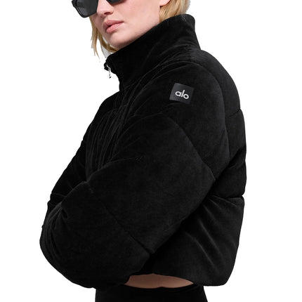 alo Women's Micro Corduroy Dreamy Puffer Black
