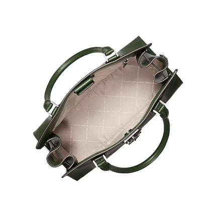 Michael Kors Women's Landon Medium Leather Satchel Bag Amazon Green