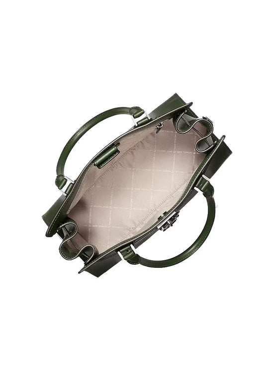 Michael Kors Women's Landon Medium Leather Satchel Bag Amazon Green
