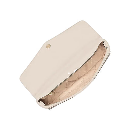Michael Kors Women's Kacey Medium Signature Logo Shoulder Bag Light Cream Multi/Gold