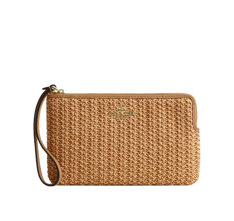 Coach Women's Large Corner Zip Wristlet Gold/Toast